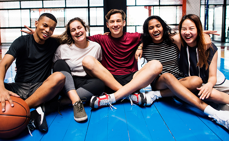 group of teenagers sitting together