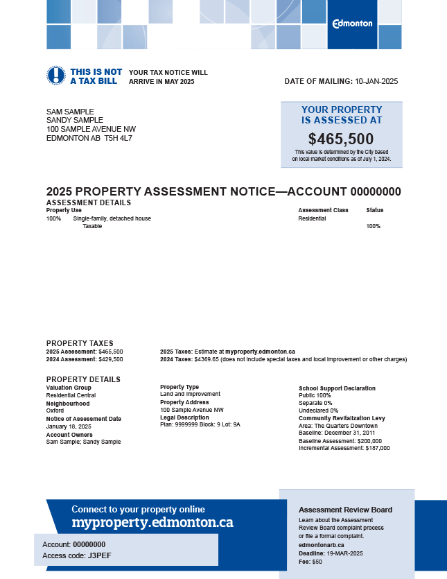 Assessment notice