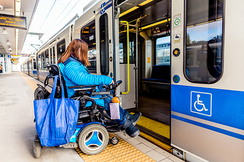 woman in LRT entering LRT